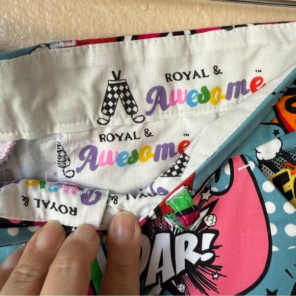 Men's Royal Awesome Comic Print Golf Pants with Tee / Pen / Scorecard holders 34 - Picture 4 of 5